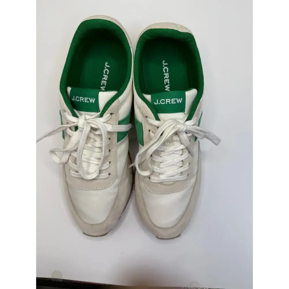 J. Crew trainers, cream and green colors, Sz 7